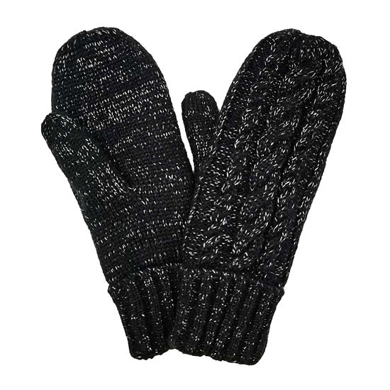 Black Acrylic One Size Cable Knit Mitten Sherpa Lining Gloves, gives your look so much eye-catching texture with Lining embellishment, a cozy feel, very fashionable, attractive, cute looking in winter season. These warm gloves will allow you to use your electronic device with ease. Perfect Gift!