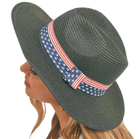 Black American USA Flag Band Panama Straw Sun Hat, whether you’re basking under the summer sun at the beach, lounging by the pool, or kicking back with friends at the lake, a great hat can keep you cool and comfortable even when the sun is high in the sky.  Large, comfortable, and perfect for keeping the sun.