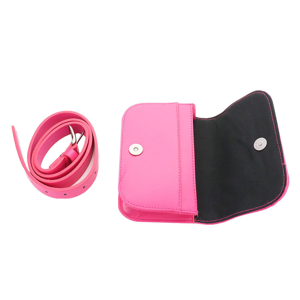 Black Bling Stud Faux Leather Fanny Pack Belt Clutch Bag. Look like the ultimate fashionista when carrying this small chic bag, great for when you need something small to carry or drop in your bag. Keep your keys handy & ready for opening doors as soon as you arrive. Perfect Birthday Gift, Anniversary Gift, Mother's Day Gift.