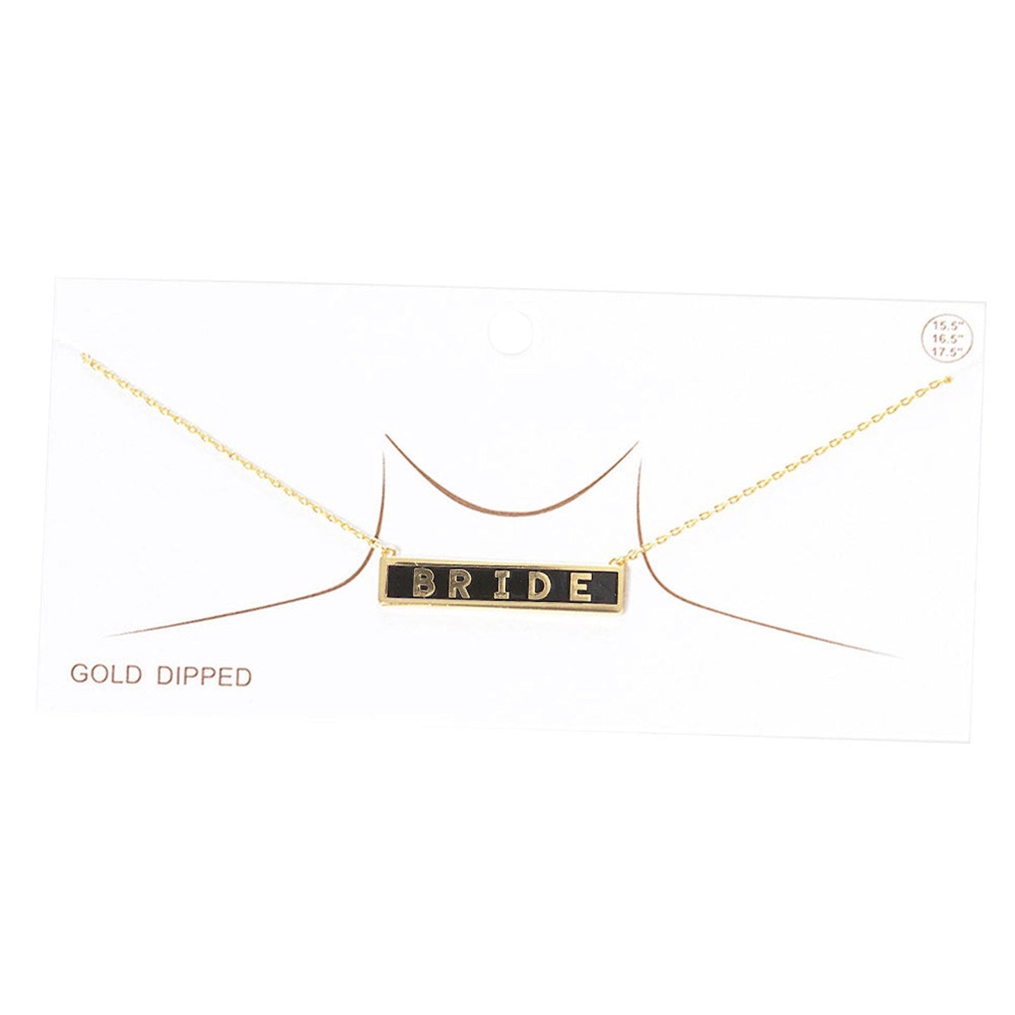 Black Bride Gold Dipped Enamel Rectangle Message Pendant Necklace, these bridal dipped necklace can light up any outfit, This piece is versatile and goes with practically anything! Make your wife feel special by giving this pendant necklace as a gift and expressing your love for your wife on this special ocaassion. This Pendant Necklace is perfect gift for all the special women in your life, be it mother, wife, sister or daughter.