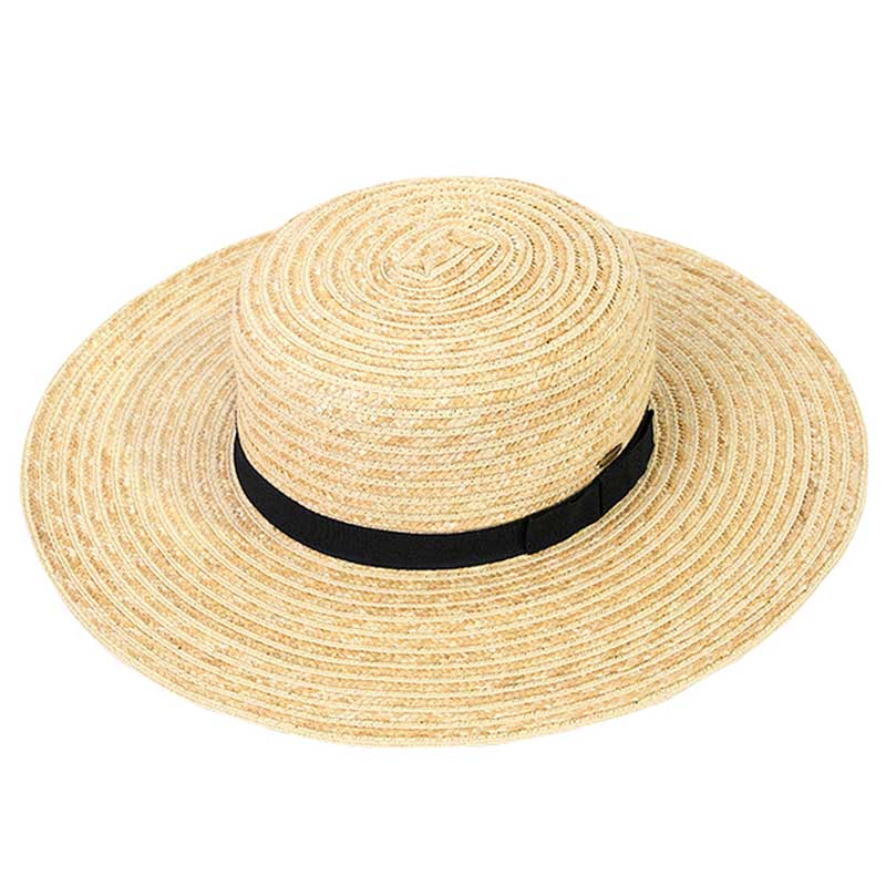 Black CC Boater Sunhat with Solid, fashionable design and vibrant color will make you more attractive. It's a great accessory for any outfit. Whether you’re basking under the summer sun at the beach, lounging by the pool, or kicking back with friends at the lake. Perfect gifts for Prom, birthdays, holidays, or any occasion.