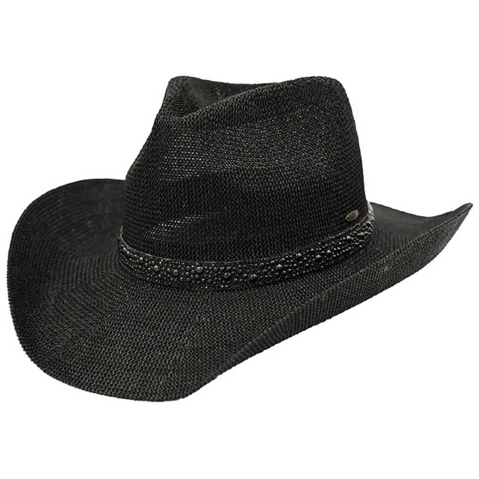 Black C.C Black Pearl Rhinestone Trim Cowboy Hat, get ready with this rhinestone cowboy hat to receive the best compliments on any special occasion. It looks so pretty, bright, and elegant on any special occasion. These cowboy hats are perfect for parties, Evenings, brides, bridal parties, and any other special occasion.