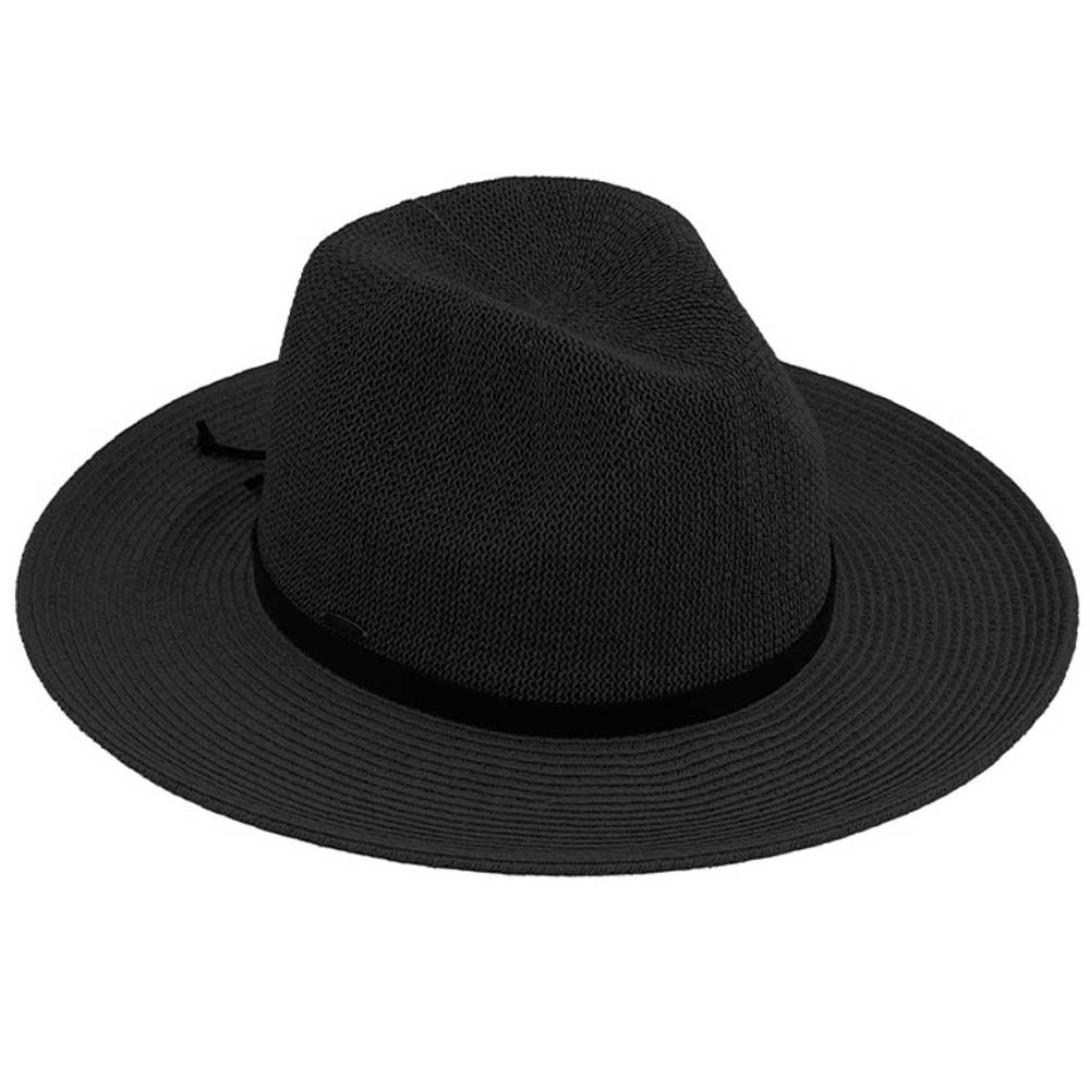 Black C.C Suede Lace Trim Band Panama Hat, Keep your styles on even when you are relaxing at the pool or playing at the beach. Large, comfortable, and perfect for keeping the sun off of your face, neck, and shoulders. Perfect gifts for Christmas, holidays, or any meaningful occasion. Due to this, all eyes are fixed on you.