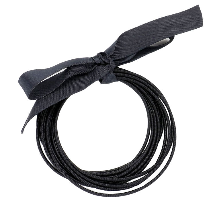 Black Fashionable Guitar String Stackable Stretch Bracelets. These stackable bracelets can light up any outfit, and make you feel absolutely flawless. Fabulous fashion and sleek style adds a pop of pretty color to your attire, coordinate with any ensemble from business casual to everyday wear.