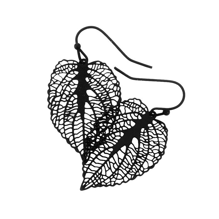 Black Filigree Brass Metal Leaf Dangle Earrings, put on a pop of color to complete your ensemble. Perfect for adding just the right amount of shimmer & shine and a touch of class to special events. Perfect Birthday Gift, Anniversary Gift, Mother's Day Gift, Graduation Gift.