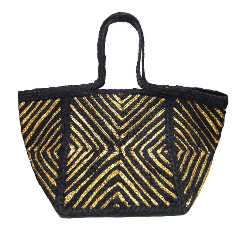 Black Geometric Patterned Shoulder Bag, Shoulder Bag great for different activities including quick getaways, long weekends, picnics, beach or even to go to the gym! Works with any outfit and will always get compliment from others. Roomy enough to carry all of your essentials, shoulder strap provides comfortable, hassle-free carrying, suitable for different ages, ideal for everyday use.