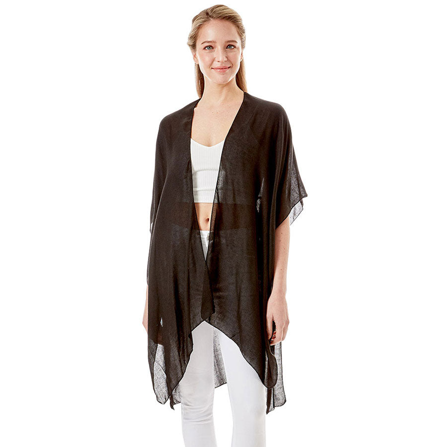 Black Maid of Honor Solid Lettering Cover Up Poncho, The lightweight poncho top is made of soft and breathable Viscose material. short sleeve swimsuit cover up with open front design, simple basic style, easy to put on and down. Perfect Gift for Wife, Mom, Birthday, Holiday, Anniversary, Fun Night Out.