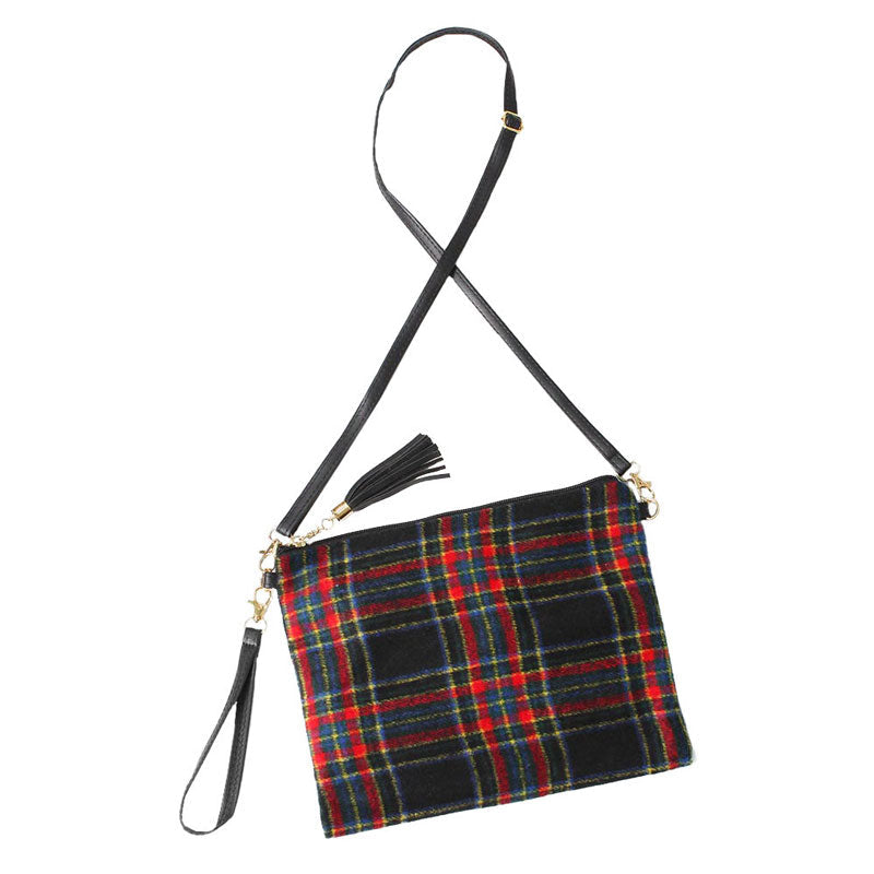 Black Plaid Check Crossbody Clutch Bag. This high quality Clutch Crossbody Bag is both unique and stylish. perfect for money, credit cards, keys or coins and many more things, light and gorgeous. perfectly lightweight to carry around all day. Perfect for grab and go errands, keep your keys handy & ready for opening doors as soon as you arrive. Look like the ultimate fashionista carrying this trendy Clutch Crossbody Bag!
