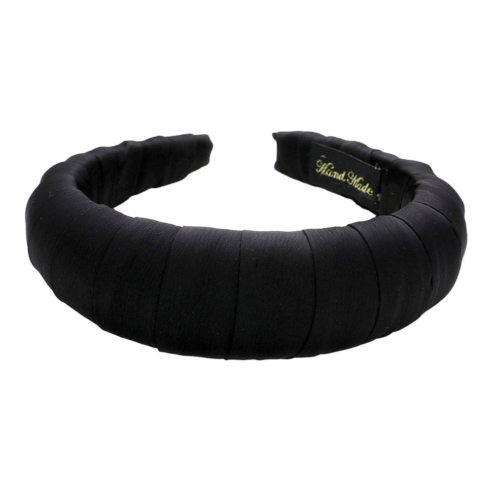 Black Solid Fabric Wrapped Padded Headband, create a natural & beautiful look while perfectly matching your color with the easy-to-use solid fabric wrapped padded headband. Push your hair back and spice up any plain outfit with this solid fabric headband!