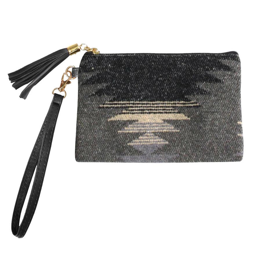 Black Stylish Western Patterned Wristlet Pouch Bag, shows your trendy look with this awesome western patterned design Whether you are out shopping, going to the pool or beach, or anywhere else. This pouch bag is the perfect accessory for holding your handy items comfortably. Spacious enough for carrying any and all of your belongings and essentials. Perfect Birthday Gift, Anniversary Gift, Just Because Gift, Mother's Day Gift.