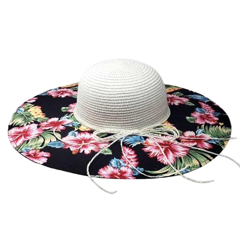 Black White Flower Leaf Patterned Straw Sun Hat, fashionable design and vibrant color will make you more attractive. It's a great accessory for any outfit. whether you’re basking under the summer sun at the beach, lounging by the pool, or kicking back with friends at the lake, these sun hats can keep you cool and comfortable even when the sun is high in the sky.