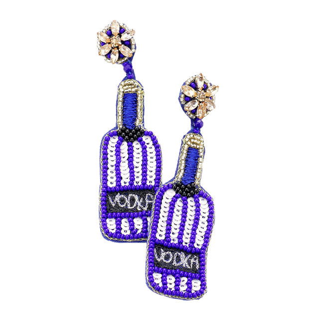 Blue Sequin Vodka Dangle Earrings, put on a pop of color to complete your ensemble. Beautifully crafted design adds a gorgeous glow to any outfit. Perfect for adding just the right amount of shimmer & shine. Perfect for Birthday Gift, Anniversary Gift, Mother's Day Gift, Graduation Gift.