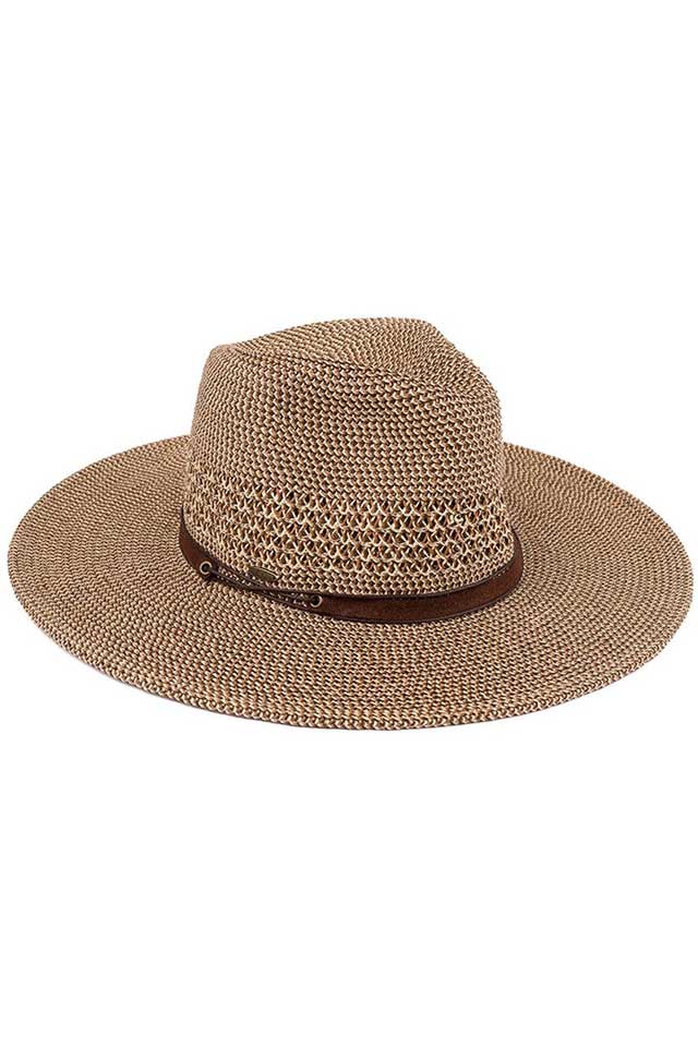 Brown C.C faux leather string paper straw panama hat. You’re basking under the summer sun at the beach, lounging by the pool, or kicking back with friends at the lake, a great hat can keep you cool and comfortable even when the sun is high in the sky. Large, comfortable, and perfect for keeping the sun off of your face, neck, and shoulders, ideal for travelers who are on vacation or just spending some time in the great outdoors.