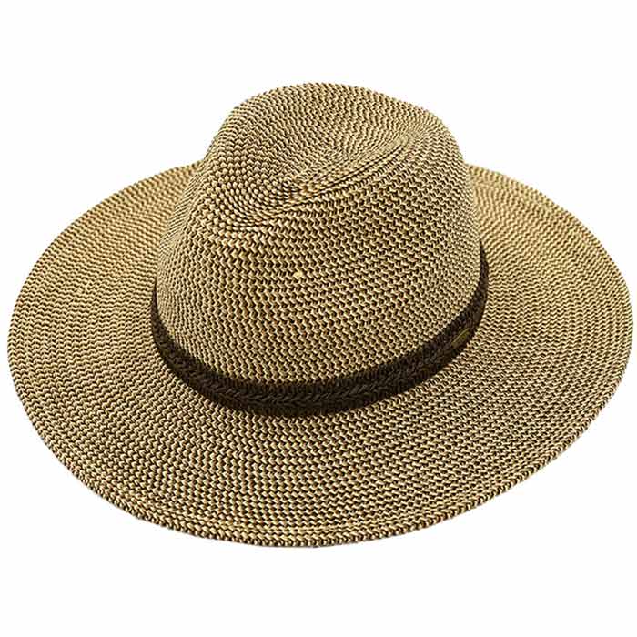 Brown C.C Heather Effect Panama Sunhat, Keep your styles on even when you are relaxing at the pool or playing at the beach. Large, comfortable, and perfect for keeping the sun off of your face, neck, and shoulders. Perfect summer, beach accessory. Ideal for travelers who are on vacation or just spending some time in the great outdoors.