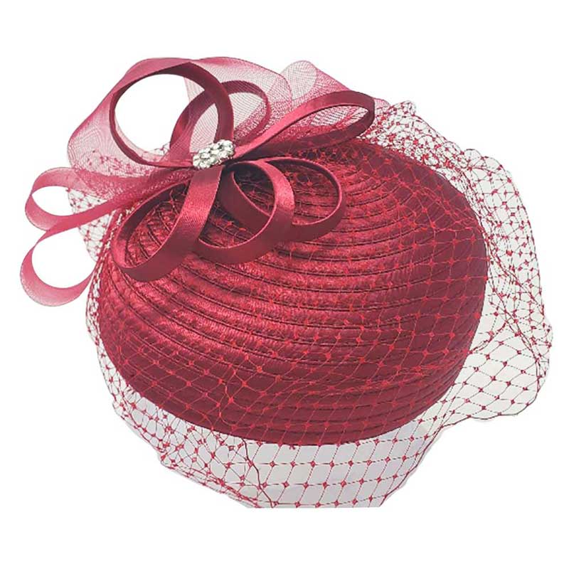 Burgundy Bow Mesh Dressy Hat, This fascinator which is not big enough to cover the whole of your head.Perfect for the elegant, extravagant and modern looking. Superb hat with a veil , with an unusual form of lines give the elegance and eccentricity to your outfit. A hat will make you keep your back straight, feel confident and be admirable. Perfect For Wedding, christmas, Halloween, Tee Party, Photo Prop, cocktail, Bridal Party and Other Occasions.