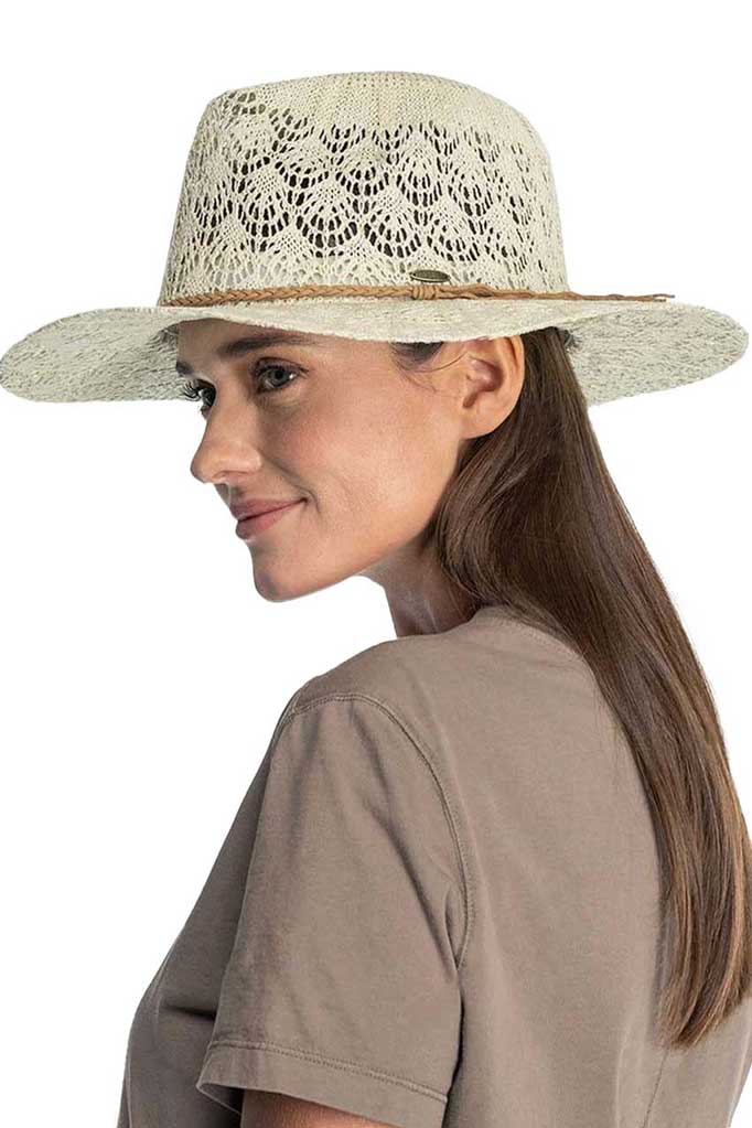 C.C Horseshoe Lace Knitting Panama Hat, whether you’re basking under the summer sun at the beach, lounging by the pool, or kicking back with friends at the lake, a great hat can keep you cool and comfortable even when the sun is high in the sky. Comfortable, and perfect for keeping the sun off of your face, neck, and shoulders, ideal for travelers who are on vacation or just spending some time in the great outdoors.