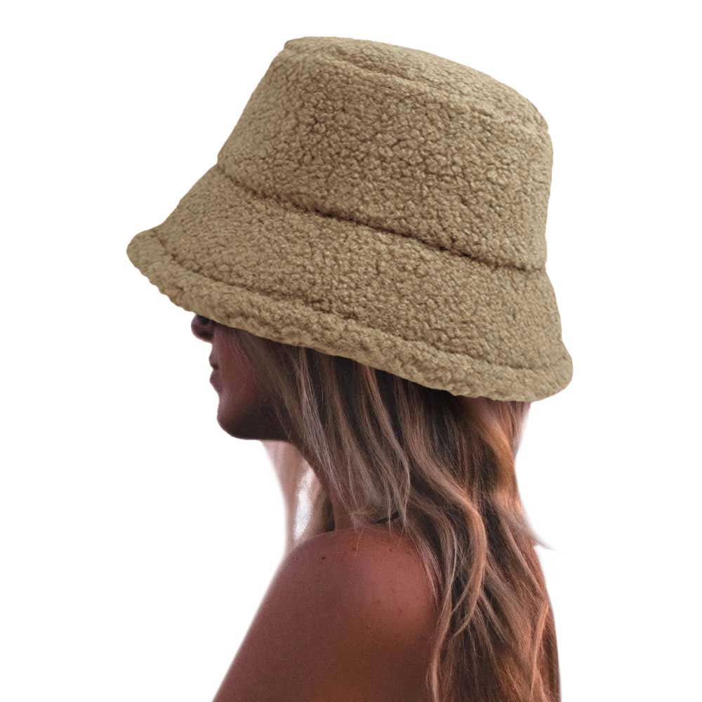 Camel Fluffy Bucket Hat, Show your excellent choice with this chic Faux Fur Bucket Hat. This fluffy bucket hat is nicely designed and a great addition to your attire. Have fun and look Stylish anywhere outdoors. Great for covering up when you are having a bad hair day. Perfect for protecting you from the wind, snow, beach, pool, camping, or any outdoor activities in cold weather. Amps up your outlook with confidence with this trendy bucket hat.