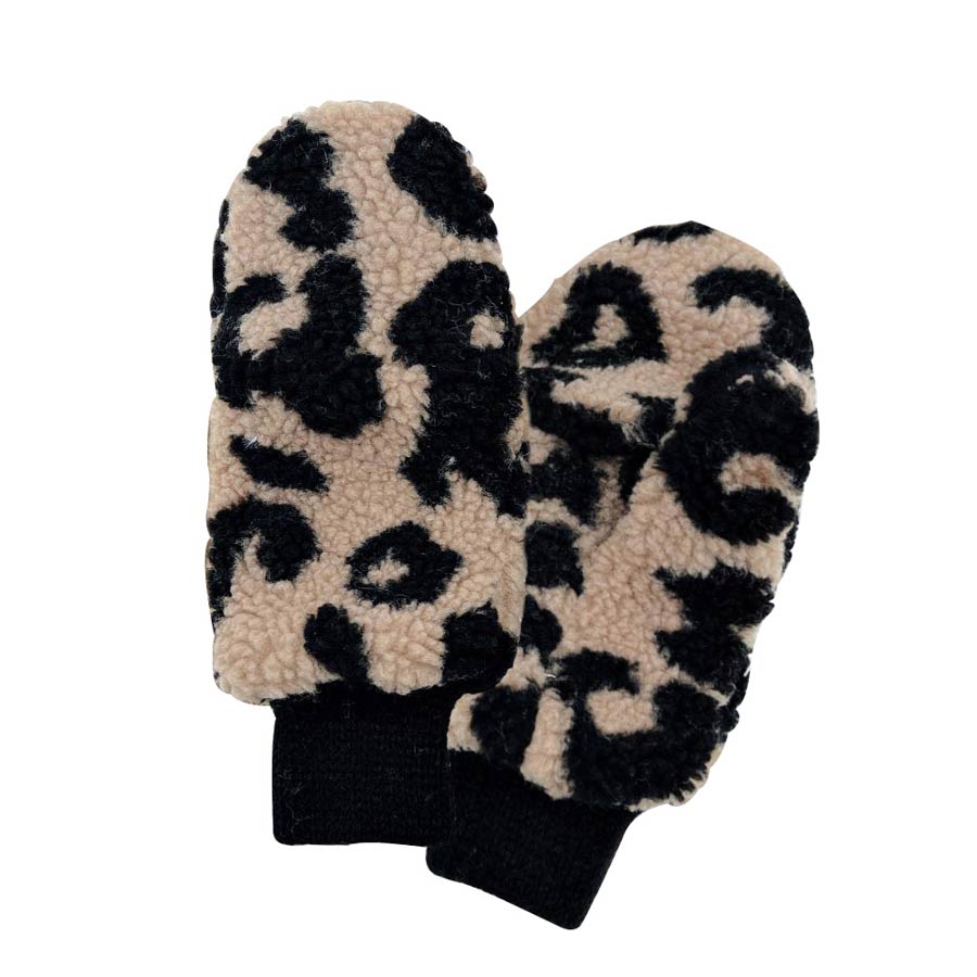 Camel Leopard Teddy Pop Top Mitten, warm and cozy convertible mittens will protect you from the cold weather while you're outside. It's a comfortable, soft brushed poly stretch knit that will keep you perfectly warm and toasty. It's finished with a hint of stretch for comfort and flexibility. Wear gloves or cover up as a mitten to make your outfit gorgeous with luxe and comfortability. Either way, you will love these soft neutral colors. A beautiful gift