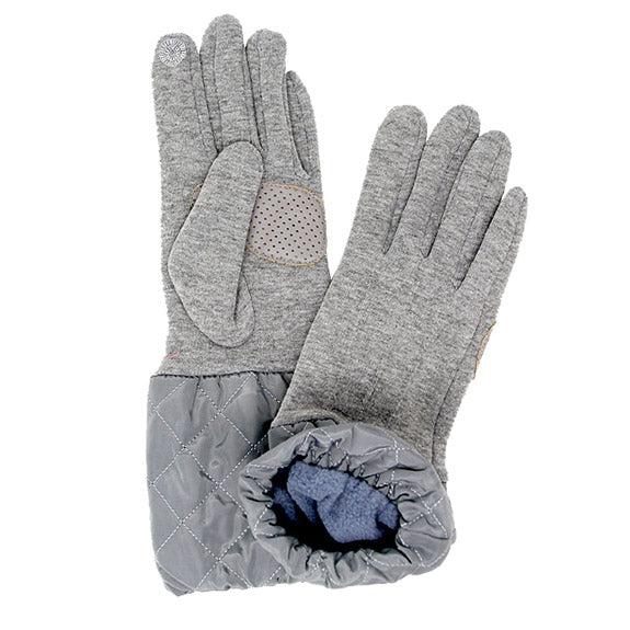 Chevron Cuff Fleece Lined Gloves Solid Quilted Tris Smart Touch Gloves, cozy warm design giving it a trendy, chic style, perfect addition to any winter ensemble. Sleek stylish matches your clothes easily. Tech-friendly at the index fingertip Perfect Gift Birthday, Christmas, Anniversary, Valentine's Day, Cold Weather