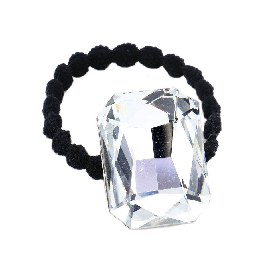 Clear Crystal Octagon Accented Stretch Hair Band. Create a natural look while perfectly matching your color with the easy to use Color Deft Bun Maker Hair Band. Adds a super neat and trendy twist to any boring style. Perfect for everyday wear; special occasions, outdoor festivals and more. Available in a variety of colors!