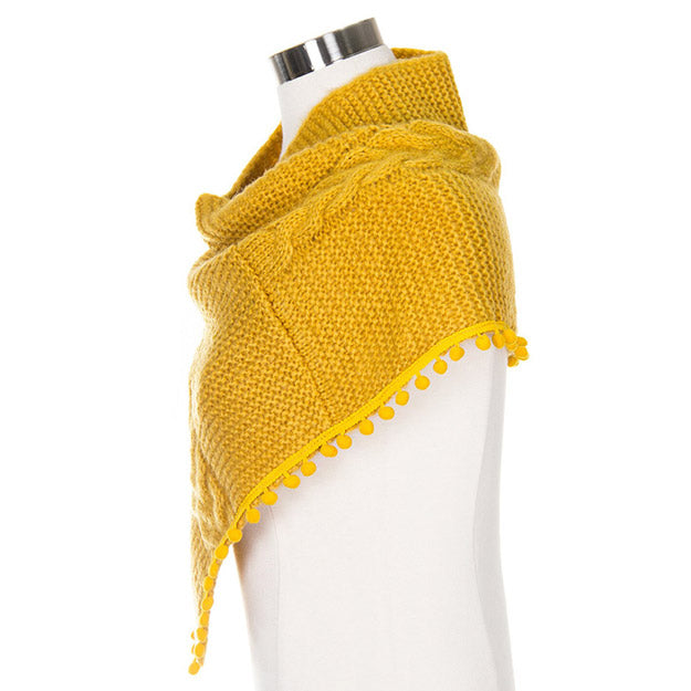 Cozy Mustard Pom Pom Tube Scarf Mustard Triangle Pom Pom Scarf Pom Pom Soft Mustard Knit Wrap, delicate, warm, on trend, fabulous adds pop of color to any cold-weather ensemble, soft, warm, pom pom scarf falls right into wintry season, keeping you cozy & toasty. Perfect Gift, Christmas, Birthday, Anniversary, Valentine's Day, Mom, Wife, BFF
