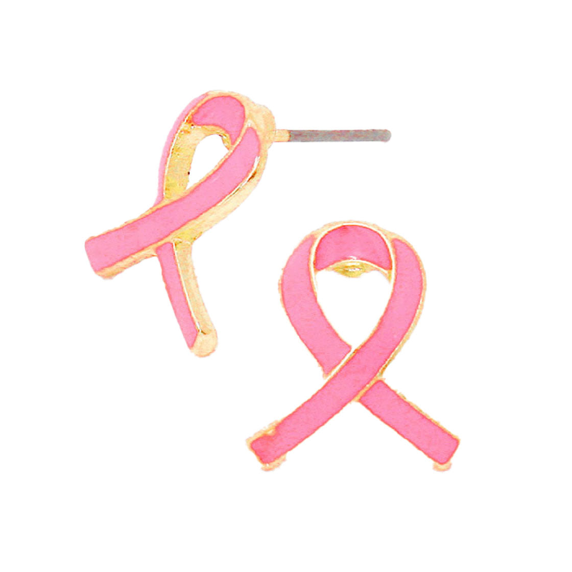 Enamel Pink Ribbon Symbol Stud Earrings, put on a pop of color to complete your ensemble. Perfect for adding just the right amount of shimmer & shine and a touch of class to special events. Perfect Birthday Gift, Anniversary Gift, Mother's Day Gift, Graduation Gift.
