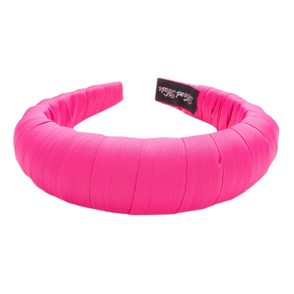Fuchsia Solid Fabric Wrapped Padded Headband, create a natural & beautiful look while perfectly matching your color with the easy-to-use solid fabric wrapped padded headband. Push your hair back and spice up any plain outfit with this solid fabric headband!