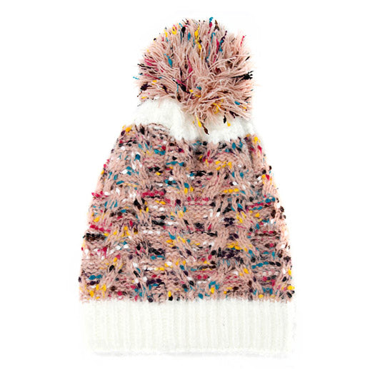 Multi Color Sprinkles Pom Pom Beanie Hat Winter Hat Pom Pom Hat, reach for this classic toasty hat to keep you incredibly warm in the chilly winter weather, the wintry touch finish to your outfit. Perfect Gift Birthday, Christmas, Holiday, Anniversary, Stocking Stuffer, Secret Santa, Valentine's Day, Loved One, BFF