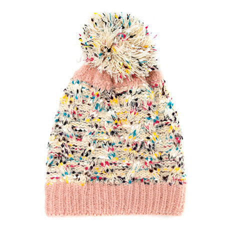 Multi Color Sprinkles Pom Pom Beanie Hat Winter Hat Pom Pom Hat, reach for this classic toasty hat to keep you incredibly warm in the chilly winter weather, the wintry touch finish to your outfit. Perfect Gift Birthday, Christmas, Holiday, Anniversary, Stocking Stuffer, Secret Santa, Valentine's Day, Loved One, BFF