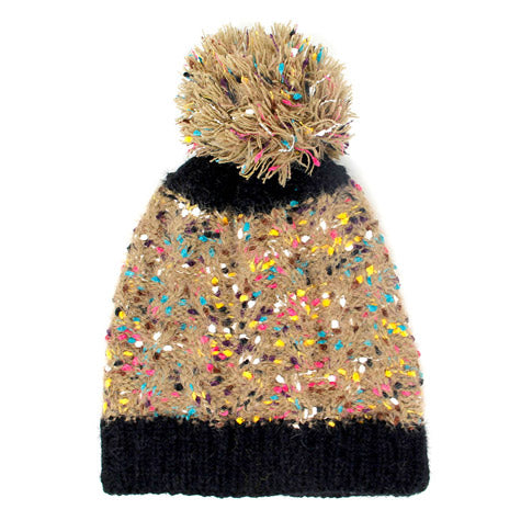 Multi Color Sprinkles Pom Pom Beanie Hat Winter Hat Pom Pom Hat, reach for this classic toasty hat to keep you incredibly warm in the chilly winter weather, the wintry touch finish to your outfit. Perfect Gift Birthday, Christmas, Holiday, Anniversary, Stocking Stuffer, Secret Santa, Valentine's Day, Loved One, BFF