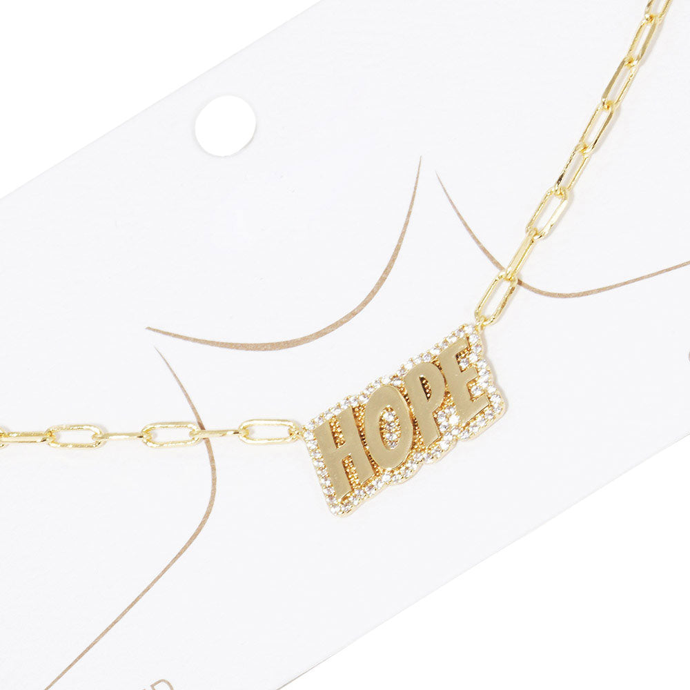 Gold Dipped Hope Message Pendant Necklace, Stylish and fashionable, this dainty simple lovely "Hope" pendant necklace is the ultimate way to elevate your style while adding a touch of sophistication to your look. Inspiring jewelry works with every look. It is a subtle way to inspire others and keep your chic style. Perfect Birthday Gift, Anniversary Gift, Mother's Day Gift, Anniversary Gift, Graduation Gift, Prom Jewelry, Thank you Gift.