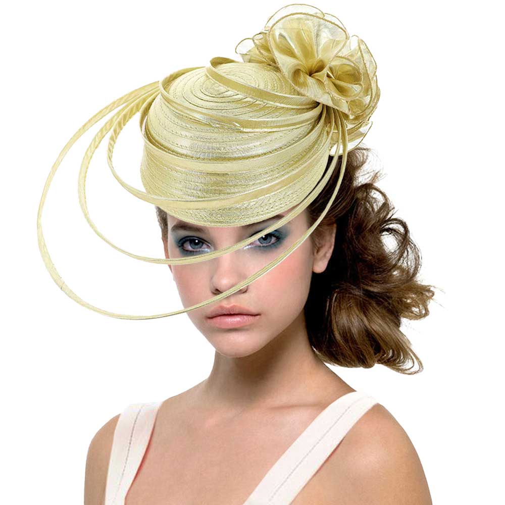 Gold Fabric Pointed Elastic String Dressy Hat, is an elegant and high fashion accessory for your modern couture. Unique and elegant hats, family, friends, and guests are guaranteed to be astonished by this elastic string dressy hat. The fascinator hat with exquisite workmanship is soft, lightweight, skin-friendly, and very comfortable to wear. The trendy and stunning style adds a touch of ethereal fairytale sparkle to your, which makes you more charming in the crowd.