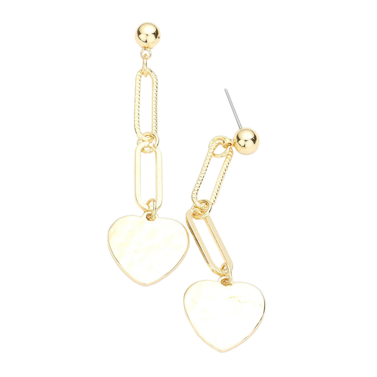 Gold Hammered Metal Heart Drop Dangle Earrings. Beautifully crafted design adds a gorgeous glow to any outfit. Jewelry that fits your lifestyle! Perfect Birthday Gift, Anniversary Gift, Mother's Day Gift, Anniversary Gift, Graduation Gift, Prom Jewelry, Valentine's Day Gift, Thank you Gift.