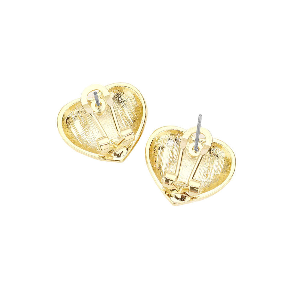 Gold Trendy Stylish Textured Metal Heart Earrings, put on a pop of color to complete your ensemble. Beautifully crafted design adds a gorgeous glow to any outfit Perfect for adding just the right amount of shimmer & shine . Perfect Birthday Gift, Anniversary Gift, Mother's Day Gift, Graduation Gift.