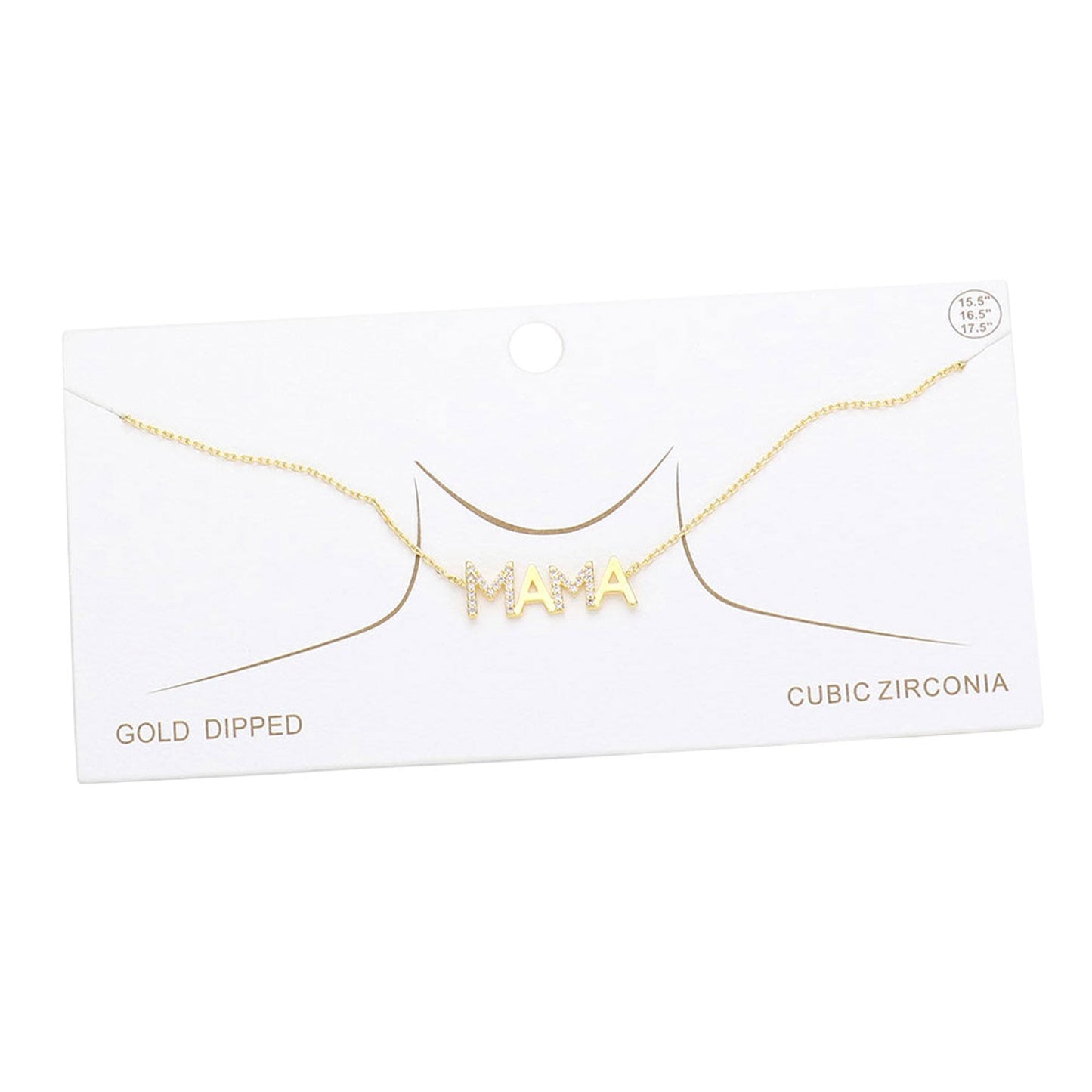 Gold White Gold Dipped CZ Mama Metal Message Pendant Necklace, Get ready with these Necklace, put on a pop of color to complete your ensemble. This necklace makes your mom feel special ! Perfect for adding just the right amount of shimmer & shine and a touch of class to special events. This Mama's necklace is perfect Mother's Day gift for all the special women in your life, be it mother, wife, sister or daughter.