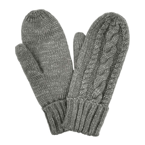 Gray Acrylic One Size Cable Knit Mitten Sherpa Lining Gloves, gives your look so much eye-catching texture with Lining embellishment, a cozy feel, very fashionable, attractive, cute looking in winter season. These warm gloves will allow you to use your electronic device with ease. Perfect Gift!