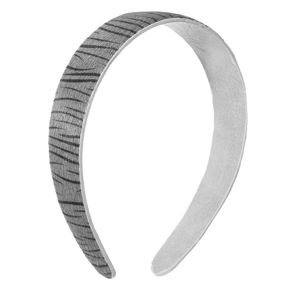 Gray Genuine Leather Zebra Print Headband. These Headband is the perfect spring accessory and so much fun to make! Wear beautiful summer in your hair with this lovely headband. Even better make it more comfortable and less likely to catch or pull hair. you can wear them when you go to work or school, do sports, party, ceremony, traveling, hang out. These zebra themed headband is the perfect gift choice for every lady around you.