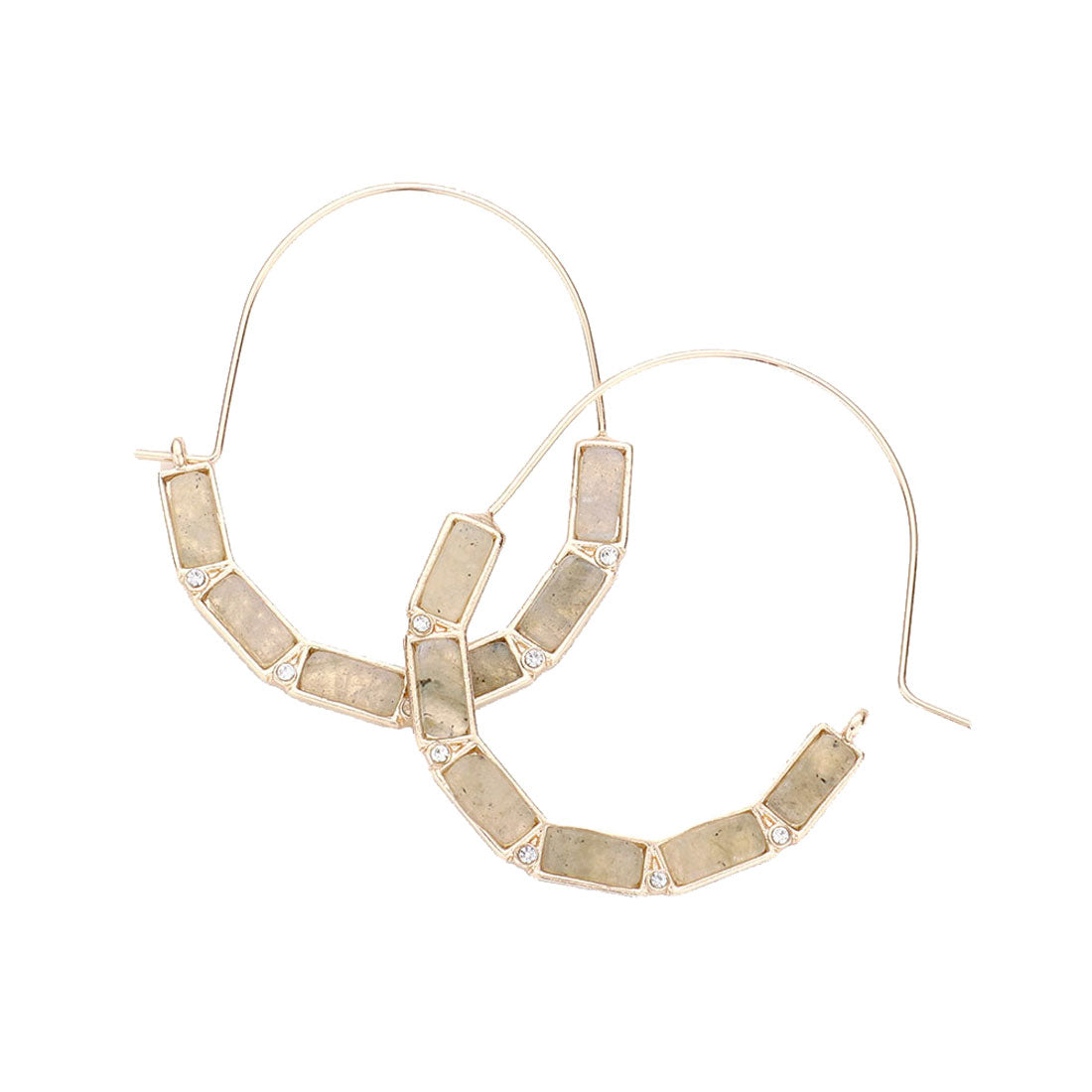 Gray Omega Closure Semi Precious Rectangle Earrings, put on a pop of color to complete your ensemble. Perfect for adding just the right amount of shimmer & shine and a touch of class to special events. Perfect Birthday Gift, Anniversary Gift, Mother's Day Gift, Graduation Gift.