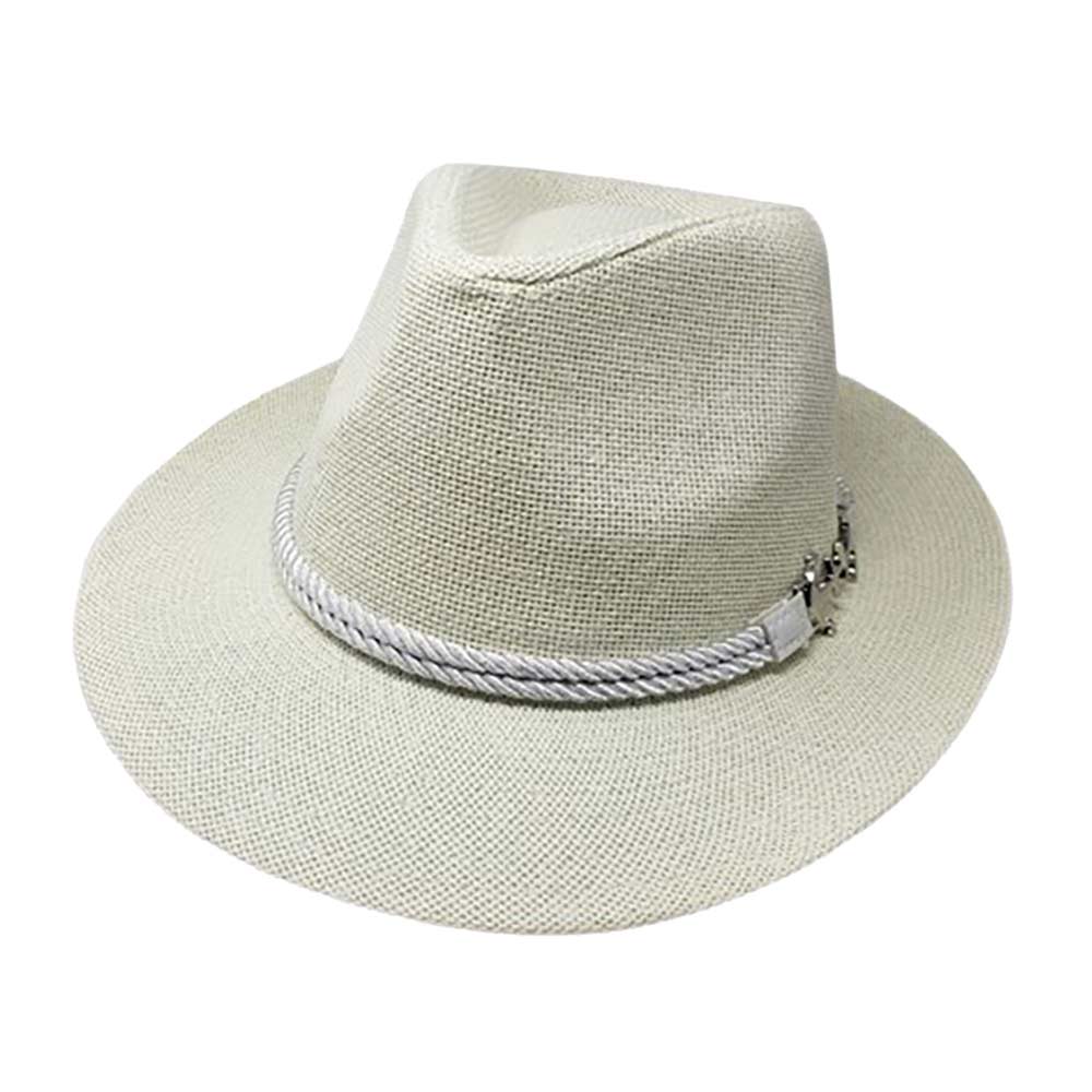 Ivory Anchor Band Accented Straw Panama Sun Hat, fashionable design, and vibrant color will make you more attractive. It's a great accessory for any outfit. whether you’re basking under the summer sun at the beach, lounging by the pool, or kicking back with friends at the lake, these sun hats can keep you cool and comfortable even when the sun is high in the sky.