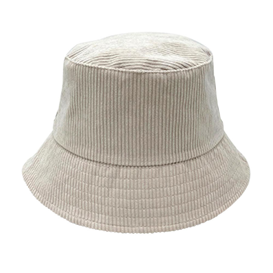 Ivory Solid Corduroy Bucket Hat, show your trendy side with this floral corduroy bucket hat. Adds a great accent to your wardrobe, This elegant, timeless & classic Bucket Hat looks fashionable. Perfect for that bad hair day, or simply casual everyday wear; Accessorize the fun way with this solid Corduroy bucket hat. It's the autumnal touch you need to finish your outfit in style. Awesome winter gift accessory.