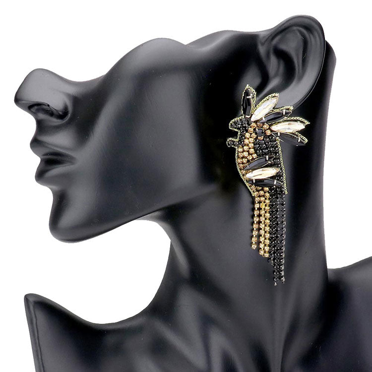 Light Col Topaz Stone Embellished Bird Earrings, These gorgeous Stone pieces will show your class in any special occasion. The elegance of these Stone goes unmatched, great for wearing at a party! Enhance your attire with these vibrant bird earrings to show off your fun trendsetting style. Perfect jewelry to enhance your look. Awesome gift for birthday, Anniversary, Valentine’s Day or any special occasion.