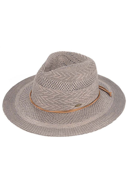 Light Gray C.C Multi Pattern Suede String Band Panama Hat. Before running out the door into the air, you’ll want to reach for these summer Panama Hat to keep you incredibly relax as a great hat can keep you cool and comfortable even when the sun is high in the sky. Perfect for keeping the sun off of your face, neck, and shoulders. ideal for travelers who are on vacation or just spending some time in the great outdoors.