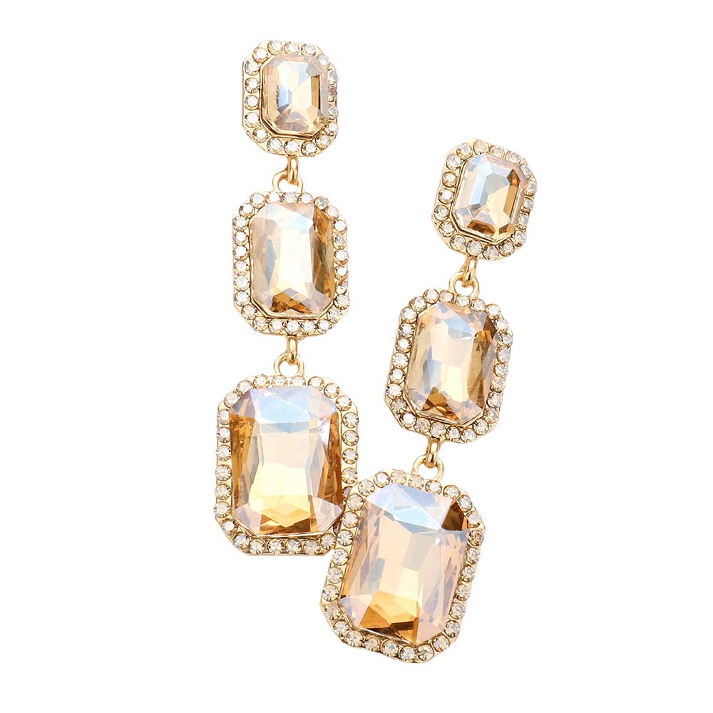 Lt Col Topaz Triple Emerald Cut Stone Link Dangle Evening Earrings, the beautifully crafted design adds a glow to any outfit which easily makes your events more enjoyable. These evening dangle earrings make you extra special on occasion. These triple emerald dangle earrings enhance your beauty and make you more attractive. These Stone link dangle earrings make your source more interesting and colorful. Complete your look with these triple emerald cut stone earrings.