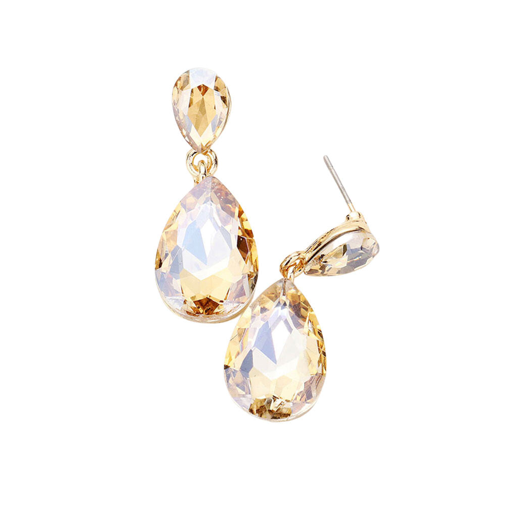 Lt Col Topaz Glass Crystal Teardrop Dangle Earrings, these teardrop earrings put on a pop of color to complete your ensemble & make you stand out with any special outfit. The beautifully crafted design adds a gorgeous glow to any outfit on special occasions. Crystal Teardrop sparkling Stones give these stunning earrings an elegant look. Perfectly lightweight, easy to wear & carry throughout the whole day.