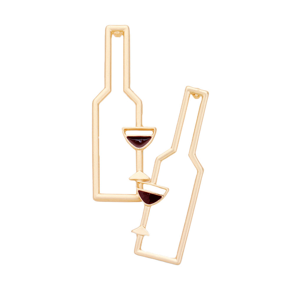 Matte Gold Wine Glass Shaped Metal Earrings, are beautifully crafted earrings that dangle on your earlobes with a perfect glow to make you stand out and show your unique and beautiful look everywhere, every time. Put on a pop of color to complete your ensemble in a gorgeous way. Perfect for adding just the right amount of shimmer & shine and a touch of perfect class to any occasion.