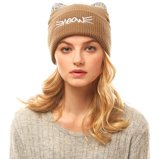 Soft, Cozy Meow Solid Stone Taupe Cat Ear Beanie Hat Taupe Cat Ear Hat Stone Hat Winter Hat, reach for this toasty hat to keep you incredibly warm when running out the door. Accessorize with this cat ear hat, it's the autumnal touch finish your outfit in style. Best Gift Birthday, Christmas, Night Out Cold Weather, Valentine's Day
