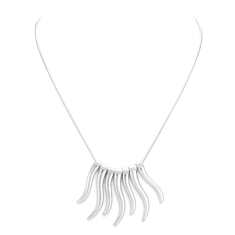 Worn Finish Metal Bar Fringe Necklace, Metal Necklace, Bar Necklace, suits any style & occasion wear over your favorite tops & dresses this season! Timeless treasure, versatile, goes with anything from business casual to everyday wear! Great gift: Vacation, Birthday, Anniversary, Christmas, Just Because, Valentine's, Vacation, Mother's day, Easter, Hanukkah