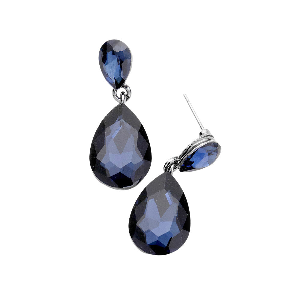 Montana Blue Glass Crystal Teardrop Dangle Earrings, these teardrop earrings put on a pop of color to complete your ensemble & make you stand out with any special outfit. The beautifully crafted design adds a gorgeous glow to any outfit on special occasions. Crystal Teardrop sparkling Stones give these stunning earrings an elegant look. Perfectly lightweight, easy to wear & carry throughout the whole day.