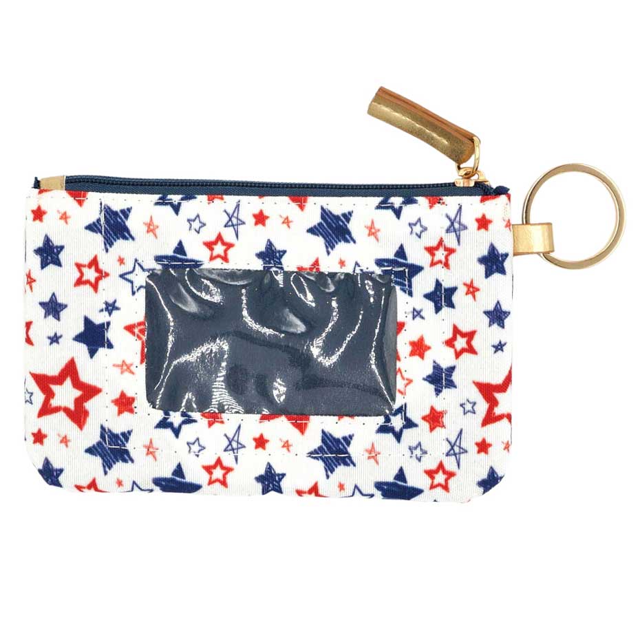 Mutli American USA Star Patterned Id Wallet Detachable, looks like the ultimate fashionista when carrying USA star patterned id wallet, You can keep your ID card in this bag and also when you need something small to carry or drop in your bag. Show your love for Your country with this sweet patriotic USA star patterned id wallet. Red, white, and blue are used for a trendy fireworks flare.