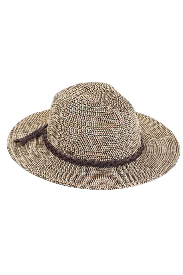 Multi Brown C.C Straw Panama Hat. Show your trendy side with this Straw Panama Sun hat. Have fun and look Stylish. Great for covering up when you are having a bad hair day, keep you incredibly relax as a great hat can keep you cool and comfortable even when the sun is high in the sky. perfect for protecting you from the rain, wind, snow, beach, pool, camping or any outdoor activities.